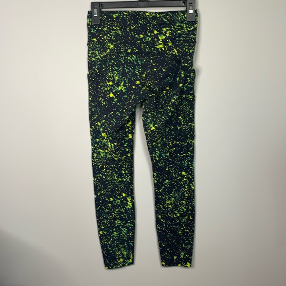 lululemon athletica Black Leggings with Neon Green Speckle Print - Picture 6 of 7